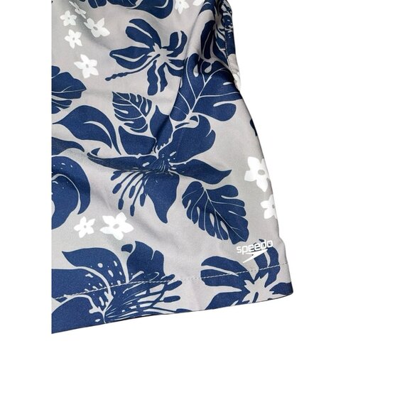 Speedo Men's XXL 8" Floral Print Volley Swim Shorts - Navy/Gray - Picture 6 of 12